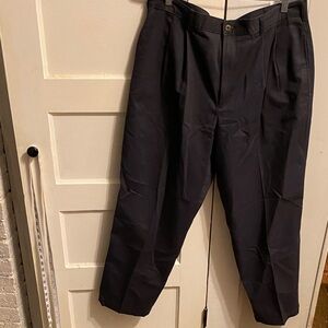 Men's Pleated Dress Pants in Dark Navy - Classic Tailored Fit